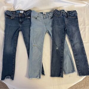 Old Navy Rockstar Jeggings 3 PR Jeans Size 5T Adjustable Waist, School Clothes